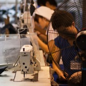 Usine de couture en Chine.