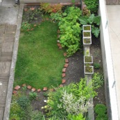 Petit jardin en travaux maison 1930 dans le Nord.
